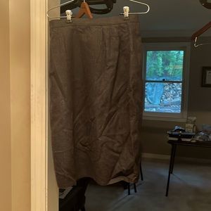 Charcoal gray classic wool skirt